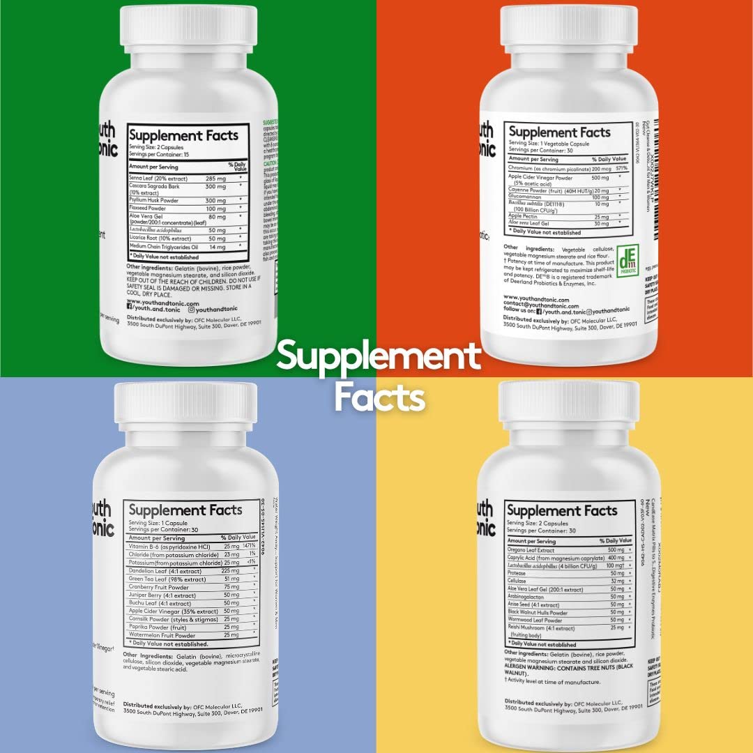 Youth & Tonic Complete Body Detox for Cleanse, Normal Acidity Gut Level and Water Youth & TonicBuy Supplements Australia