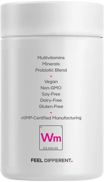 Codeage Women’s Multivitamin - Vitamins A, C, D3, E, B6, B12, Folate, Calcium, Magnesium, Iron, Dong Quai, Probiotics - 1 Capsule Per Serving Codeage
