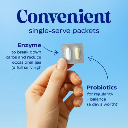 Enzymedica Dinner Duo for Gas & Bloating – Probiotics + Digestive Enzyme Packets for Occasional Gas, 30B CFU of 7 Live Strains, Vegetarian – 30 Daily Packs EnzymedicaBuy Supplements Australia