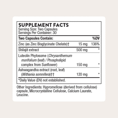 THORNE - Advanced Testosterone Support - Men's Health Supplement - Supports Healthy Testosterone Levels & Muscle Fatigue* - with Ashwagandha, Shilajit & Zinc - Gluten, Dairy & Soy-Free - 30 Servings THORNEBuy Supplements Australia