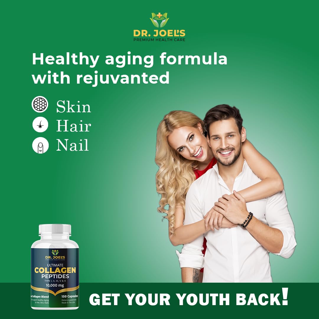 Dr. JOEL'S Multi Collagen Complex for Women and Men - Collagen Peptides Capsules with Biotin - Ultimate Collagen Pills 150 - Type I, II, III, V & X - Made in The USA Dr. JOEL'SBuy Supplements Australia