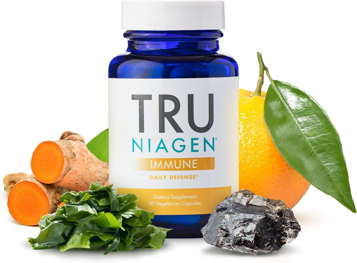 TRU NIAGEN Immune Support Supplement - Daily Defense - Vitamin C from Fermentation, Vegan Vitamin D3 2000 IU, Zinc, Plus Theracurmin (Curcumin) + Multi Award-Winning NAD Boosting Niagen 150mg 30ct TRU NIAGENBuy Supplements Australia