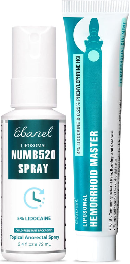Ebanel Bundle of Lidocaine Numbing Spray, and Hemorrhoid Master Ebanel buy supplements Au