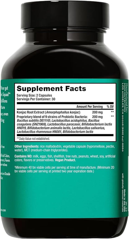 HUM Skin Squad Probiotics for Women and Men, Skin Care Supplement for Clear Complexion & Gut Health Support, Microbiome Prebiotic & Probiotic Supplement for Breakouts, Digestive Health, 60 Capsules HUMBuy Supplements Australia