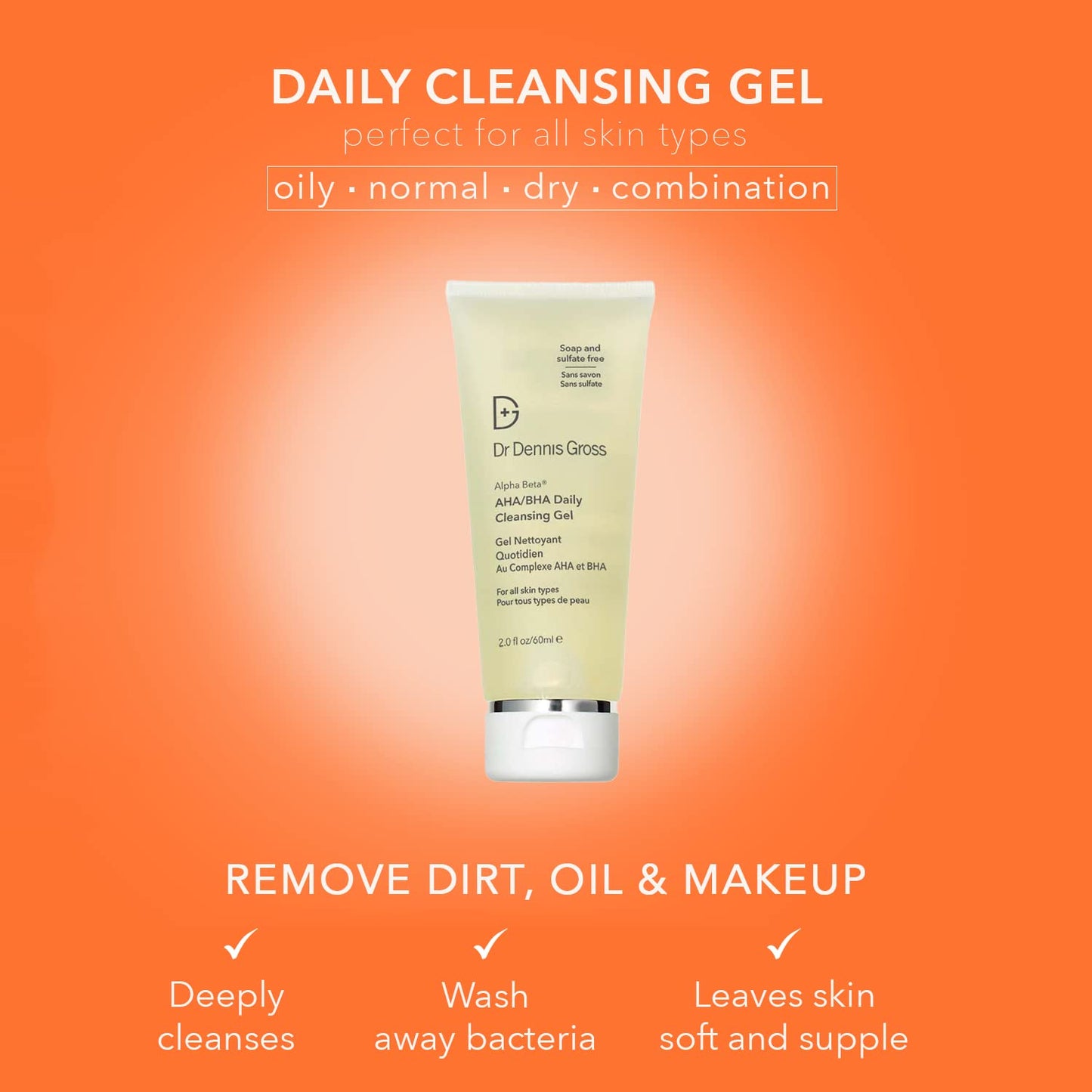 Dr Dennis Gross Alpha Beta® AHA/BHA Daily Cleansing Gel, for Skin That is Dull, Congested and Uneven Tone & Texture (2 Fl Oz) Dr Dennis Gross buy supplements Au