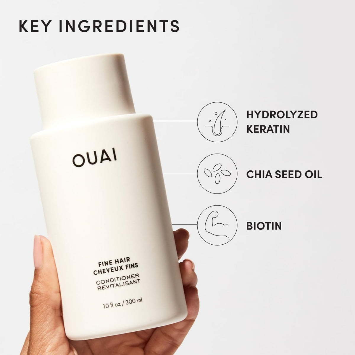 OUAI Fine Hair Conditioner Refill - Volumizing Conditioner Made with Keratin, Biotin and Chia Seed Oil - Adds Softness, Bounce and Volume - Free from Parabens, Sulfates, and Phthalates (32 Oz) OUAIBuy Supplements Australia