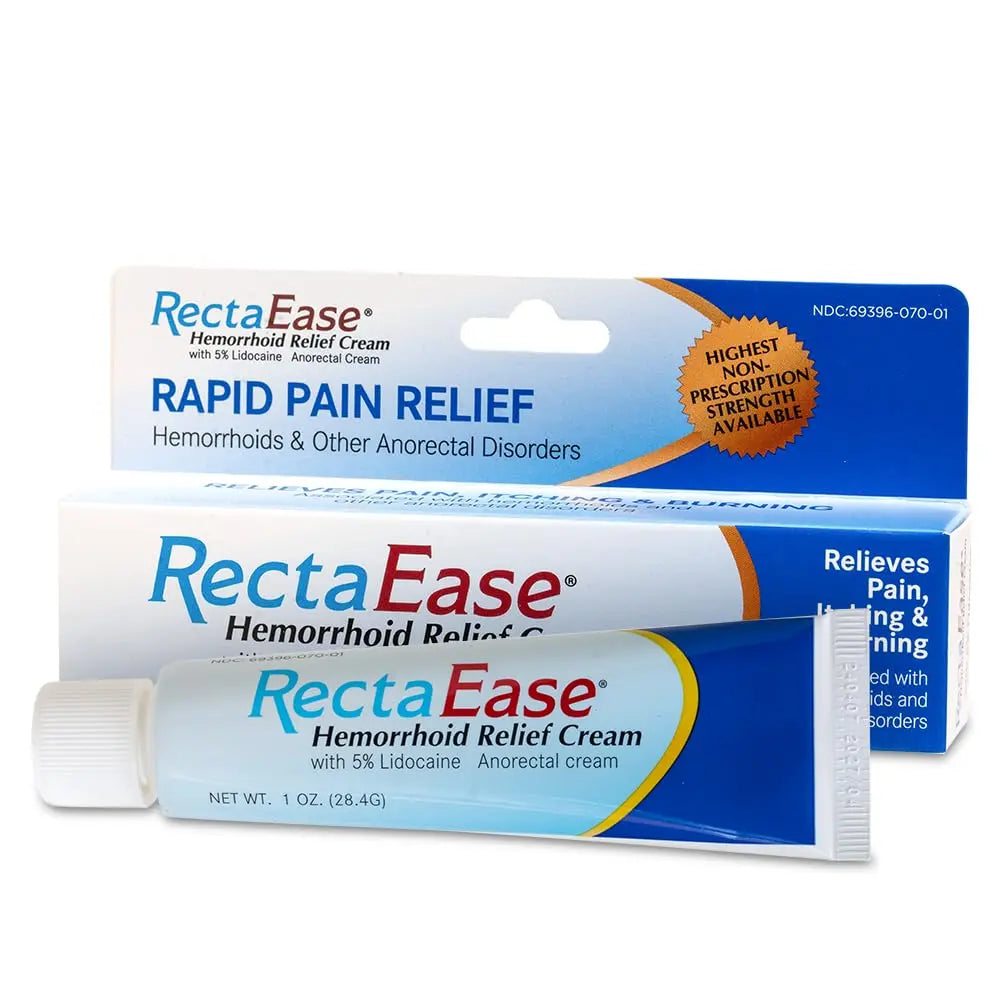 RectaEase 5% Lidocaine Hemorrhoid Topical Relief Cream, Rapid Numbing for Itching & Burning, Extra Strength Anorectal Treatment for Sensitive Areas, Advanced Formula for Fast Soothing Care, 1 oz Tube RectaEaseBuy Supplements Australia