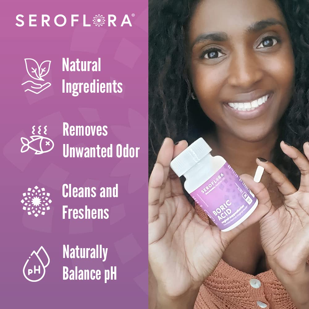 Seroflora Boric Acid Vaginal Suppositories 600 mg 28 Capsules - Boric Acid Pills for Women SerofloraBuy Supplements Australia