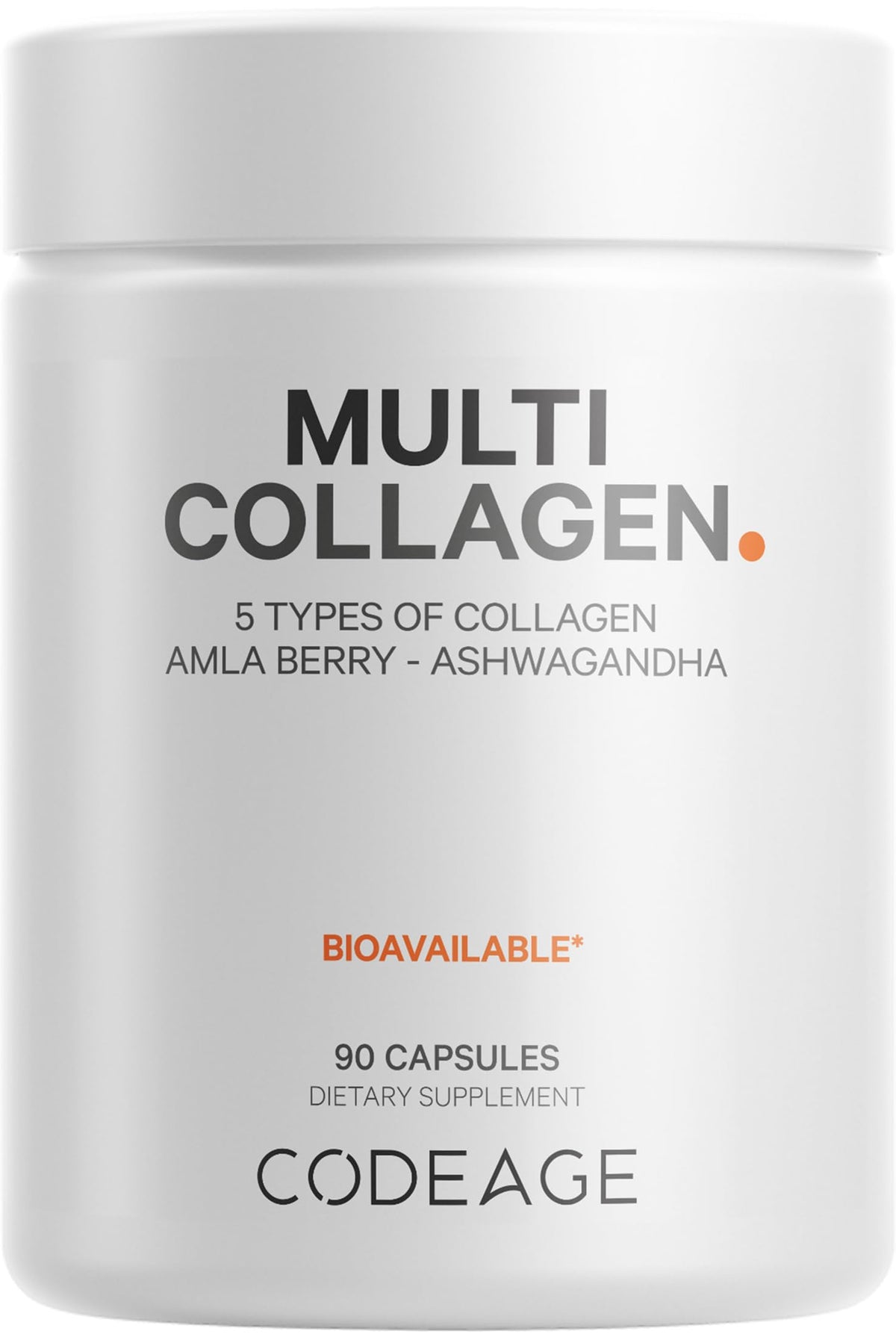 Codeage Multi Collagen Peptides Protein Capsules, 5 Collagen Types, Grass-Fed & Hydrolyzed Bovine Collagen Pills Supplement, Ashwagandha, Amla Berry Vitamins, Collagen Peptides - 90 Capsules CodeageBuy Supplements Australia