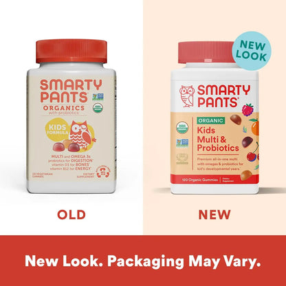 SmartyPants Organic Kids Multivitamin Gummies: Probiotics, Omega 3 (ALA) & Kids Multivitamin Gummies and Fiber Supplement: Omega 3 Fish Oil (EPA/DHA), Vitamin D3, C, Vitamin B12 SmartyPantsBuy Supplements Australia