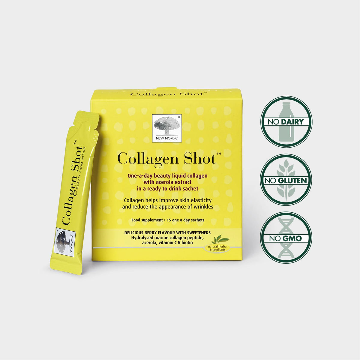 New Nordic Collagen Shot High-Absorbency Premium Liquid Daily Sachets - 15x Hydrolysed Shots - Freshwater Marine Collagen New Nordic LtdBuy Supplements Australia