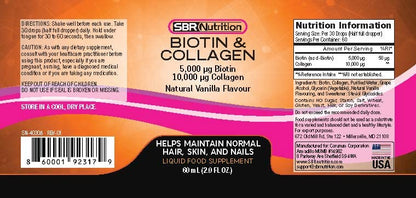 SBR Nutrition Biotin and Collagen Liquid Drops Daily Food Supplement, Vitamins SBR NutritionBuy Supplements Australia