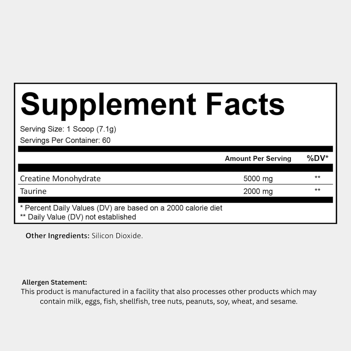 Creatine with Taurine for Women & Men - Unflavored Micronized Creatine Monohydrate Plus Taurine Powder to Support Muscle Strength, Recovery & Brain Health (60 Servings) BugfeBuy Supplements Australia