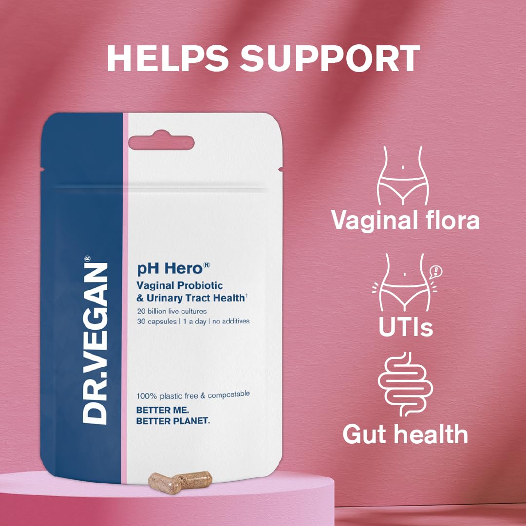 DR.VEGAN | pH Hero | Supports Balanced Vaginal Flora | 50bn CFU | Cranberry | Sea Buckthorn dr veganBuy Supplements Australia