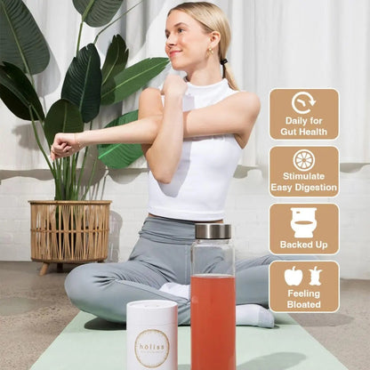 HOLISS Daily Gut Health Kit – 6-in-1 All Natural Supplement, Bloat & Gas Aid, GI Lining Repair, IBS Support – Lemon Balm, L-Glutamine, PepZinGI, Mixed Berry, 30 Servings, Electric Mixer & Spoon HOLISSBuy Supplements Australia