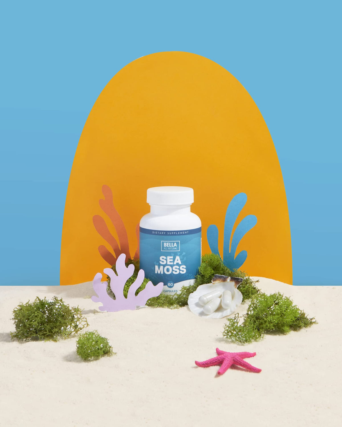 Bella All Natural Sea Moss Vitamins | Pure Sea Moss | Irish Sea Moss, 60 Capsules Bella All NaturalBuy Supplements Australia