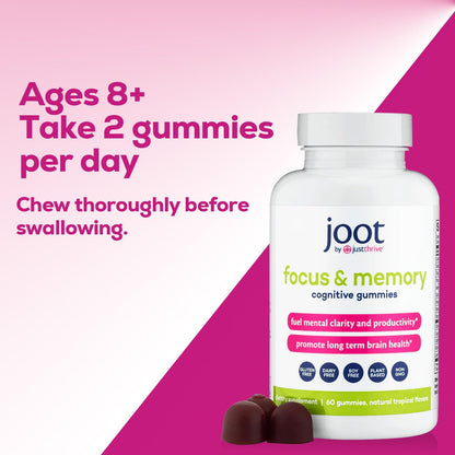 Just Thrive Focus & Memory Gummies – Nootropic Brain Supplement for Clarity, Concentration, Memory Support, & Energy – Citicoline, Lion’s Mane, Vitamin B12 & D3 Just Thrive buy supplements Au