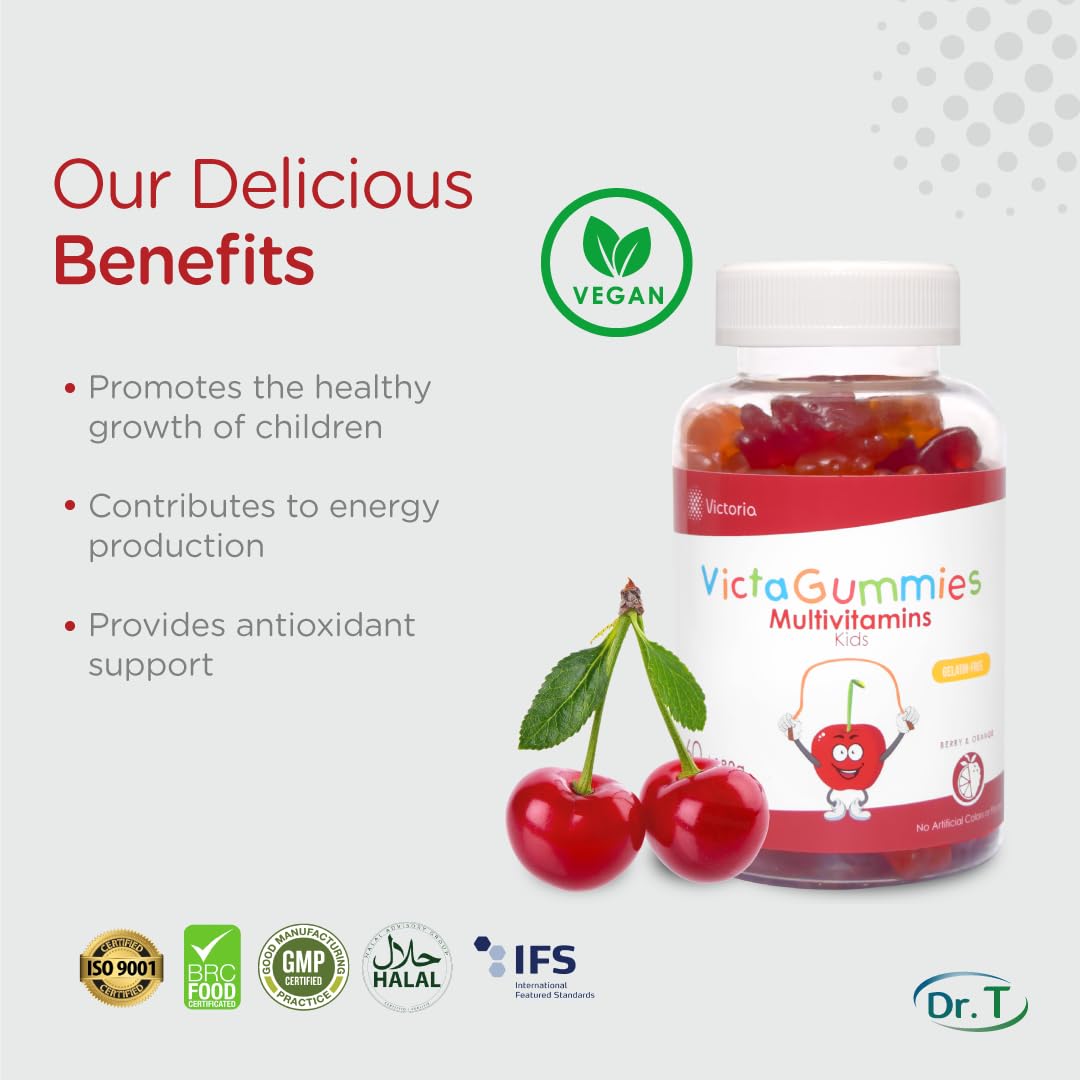Dr. T Kids Multivitamin Gummies – Daily Vitamins for Kids Ages 2+, with A, C, D, E, B & Folic Acid – Supports Bone Strength, Immunity & Overall Health Dr. TBuy Supplements Australia