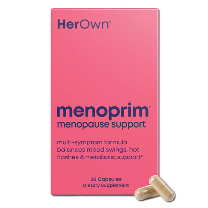 Her Own Menoprim, Menopause Support, Female Hormonal Balance Capsules for Night Sweats, Hot Flashes & Mood Swing Support, Bergamot Orange & Black Cohosh Root, 60 Capsules her ownBuy Supplements Australia