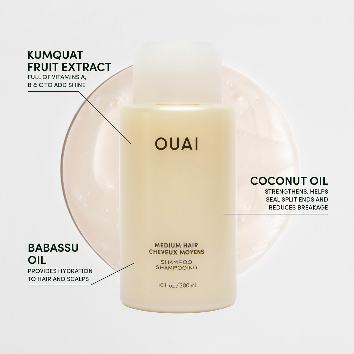 OUAI Medium Shampoo Travel Size - Hydrating Shampoo with Coconut Oil, Babassu, Kumquat Extract & Keratin - Strengthens, Nourishes & Adds Shine - Paraben & Sulfate Free Hair Care Products (3 Oz) OUAIBuy Supplements Australia