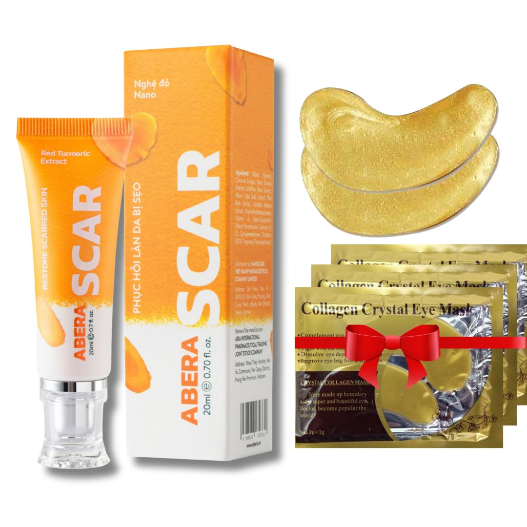 ABERA Scar Removal Cream for Women and Men - Rapid Repair of New Old Scars, Spots, Burns All Natural Treatment with Vitamin E, Alanine, Collagen (1 Box + 3 Eye Patch) ABERABuy Supplements Australia