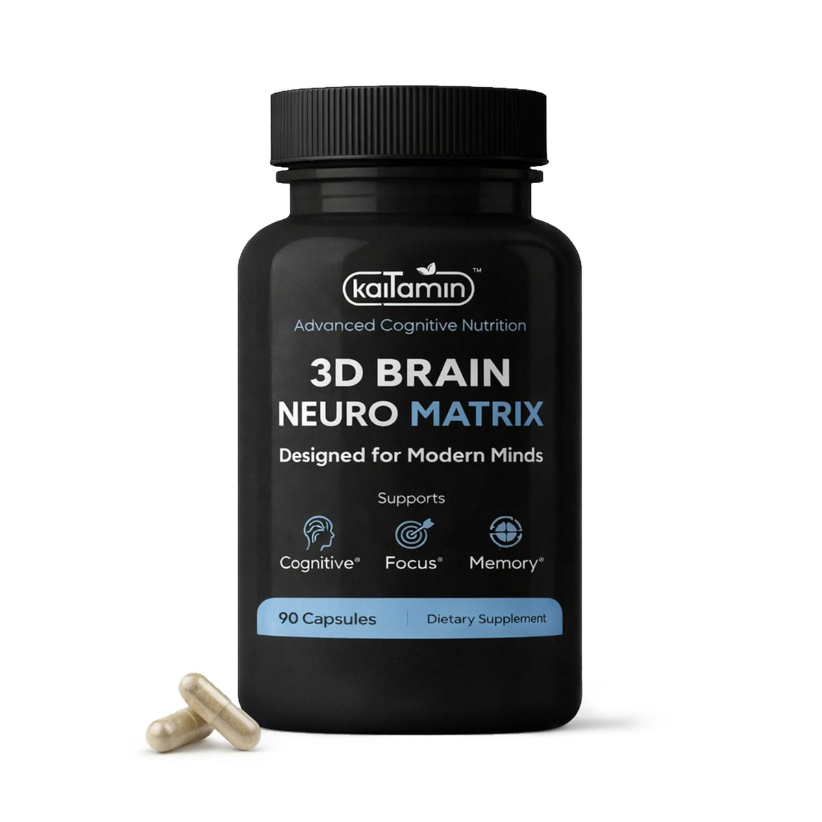 Brain Neuro Matrix – Memory & Focus Nootropic with Ginkgo Biloba & Huperzine A – Caffeine-Free Vegan Brain Supplement for Clarity, Focus & Mood – 90 Capsules (3-Month Supply) KaitaminBuy Supplements Australia
