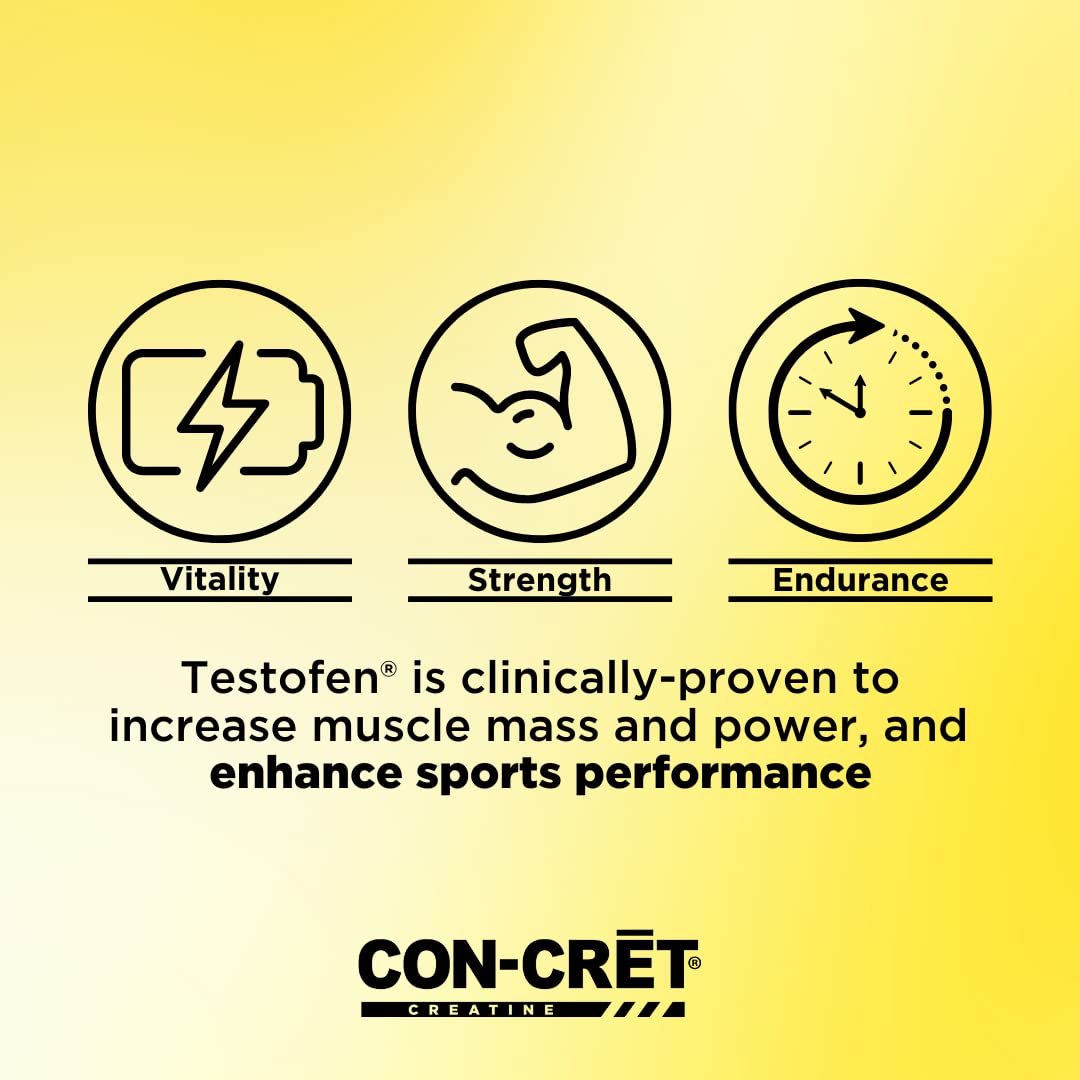 CON-CRET®+ Test, CON-CRET® Patented Creatine HCl Now with Testofen®, Boost Testosterone Levels, 60 Capsules CON-CRETBuy Supplements Australia
