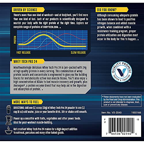BODYTECH Whey Tech Pro24 Powder Vanilla Ice Cream (2 lbs/30 Servings) BODYTECHBuy Supplements Australia