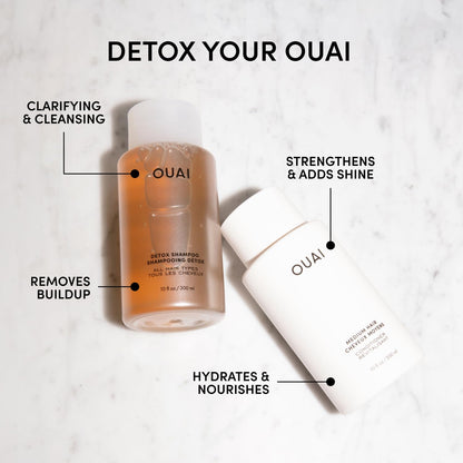 OUAI Detox Shampoo & Medium Hair Conditioner Bundle - Clarifying Shampoo for Build Up, Dirt, Oil, Product and Hard Water & Hydrating Conditioner for Medium Hair (2 Count) OUAIBuy Supplements Australia