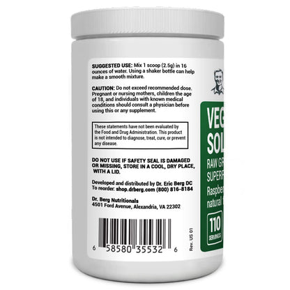 Dr. Berg's (Veggie Solution) Organic Super Greens Powder w/Spirulina - Raw Green Dr. Berg NutritionalsBuy Supplements Australia