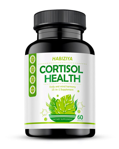 HABIZIYA Cortisol Manager Supplement for Women and Men Adrenal Support with Ashwagandha, Rhodiola Rosea, Holy Basil, Mood & Sleep Support - Non-GMO, Vegan Capsules (60 Count) HABIZIYABuy Supplements Australia