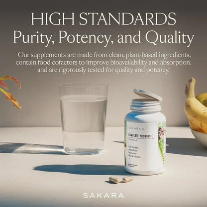 SAKARA Complete Probiotic - Prebiotics and Probiotics for Women Digestive Health Supplements, Supports Bloating, Immune System & Skin Radiance, Gut Health for Women with 3 Billion CFU's - 180 Capsules SAKARABuy Supplements Australia