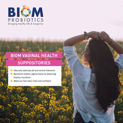 Biom Vaginal Probiotic Suppository: Natural Vaginal pH and Odor Control Regimen; Balance Biom ProbioticsBuy Supplements Australia