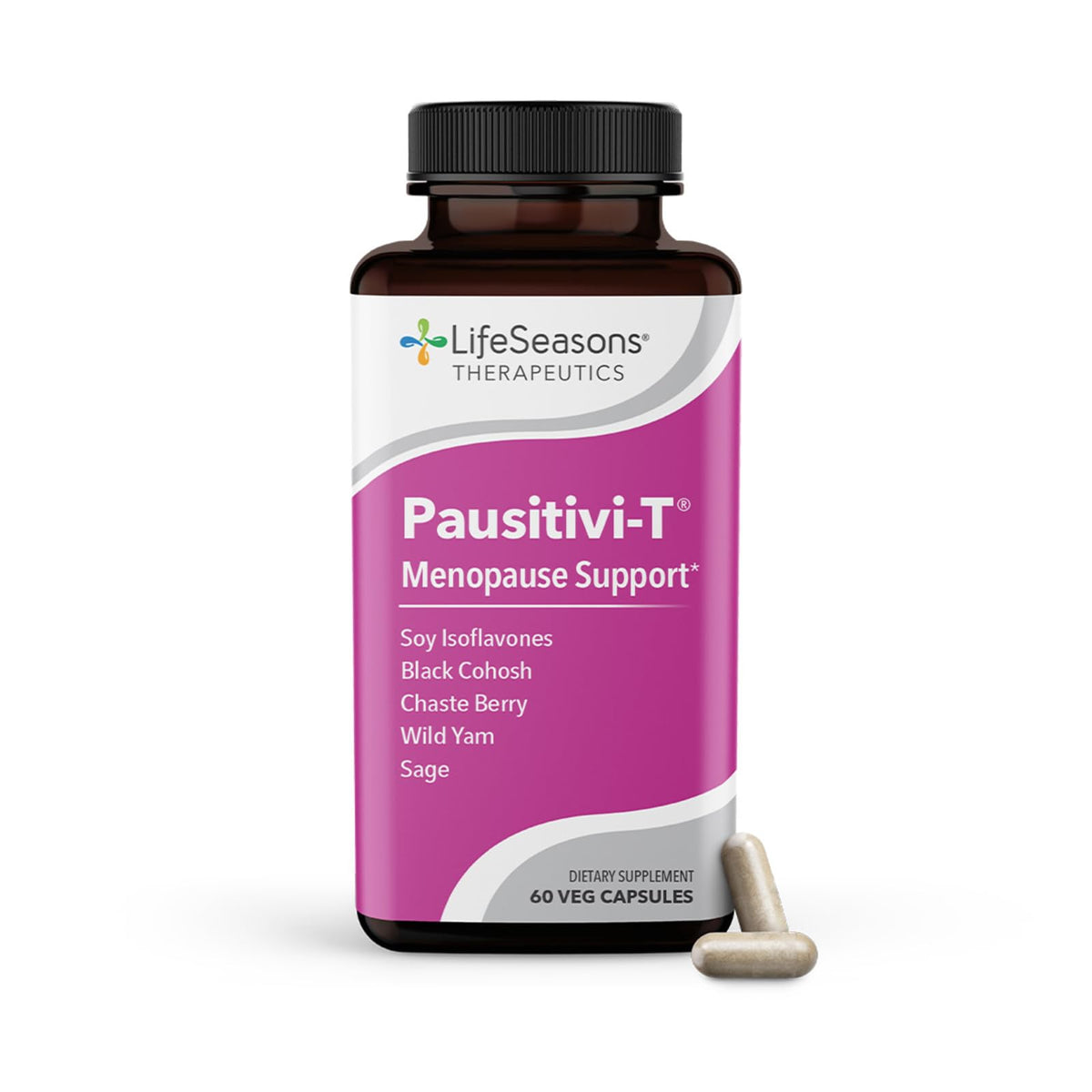 Pausitivi-T - Menopause Support Supplement - Powerful Relief for Hot Flashes, Hormone Imbalance & Night Sweats - Nourishes Tissue - Sage, Chasteberry, Soy Isoflavones & Black Cohosh - 60 Capsules LifeSeasonsBuy Supplements Australia