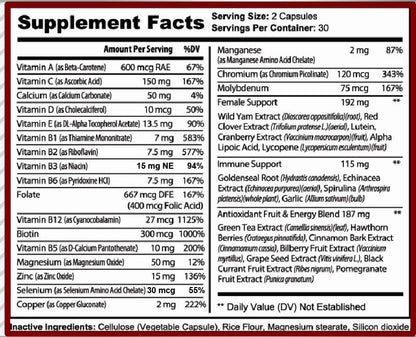 MiracleMulti Multivitamin for Women - Female Support Formula, Immune Support, Minerals, Biotin, Antioxidants & Superfoods Blend – 60 Capsules Hybrid NutraceuticalsBuy Supplements Australia