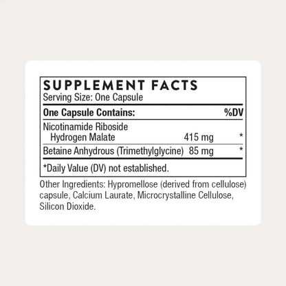 THORNE - NiaCel 400 - NAD Supplement - Nicotinamide Riboside - Support Healthy Aging, Cellular Energy Production & Sleep-Wake Cycle* - NSF Certified for Sport - Gluten Free - 60 Servings THORNEBuy Supplements Australia