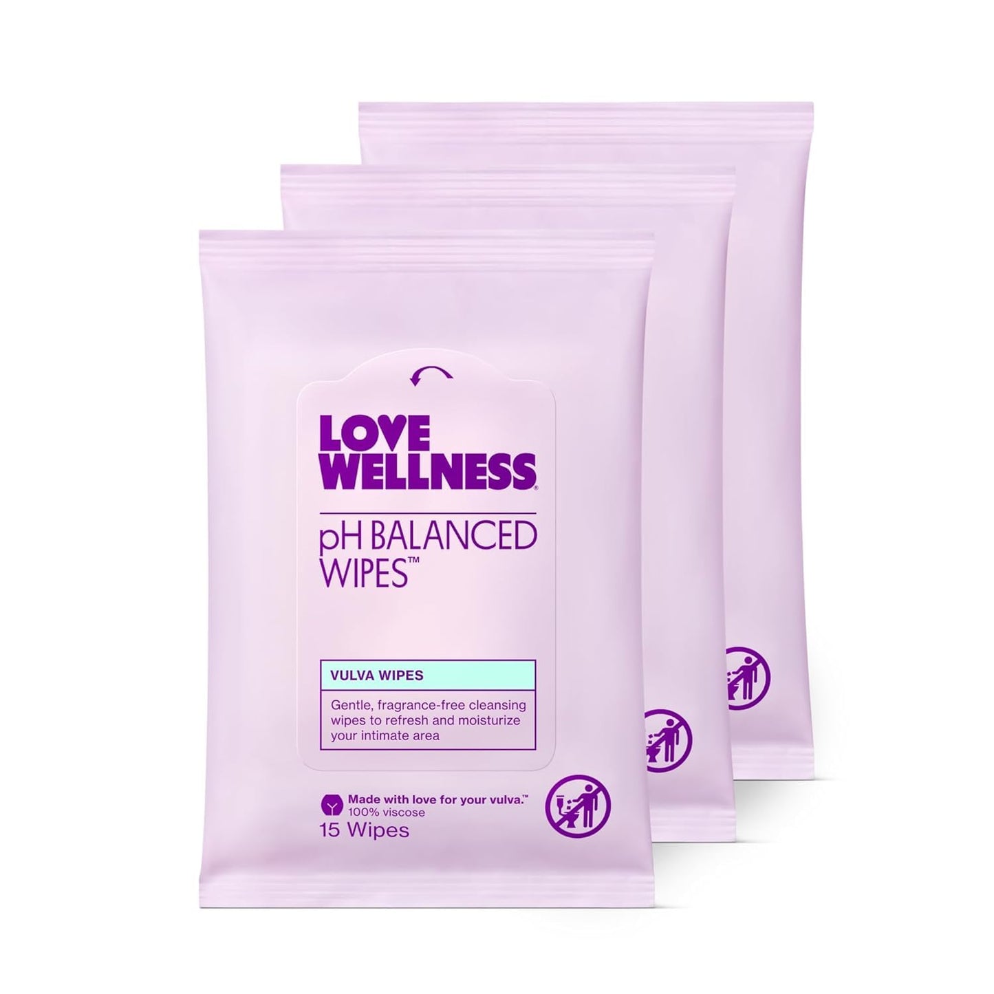 Love Wellness pH Balancing Wipes for Women | Fragrance-Free | Vulva Cleanser for Balanced pH, Intimate Health & Hygiene | Non-Irritating with Aloe Vera for Sensitive Skin | Travel Size | 3-Pack Love WellnessBuy Supplements Australia