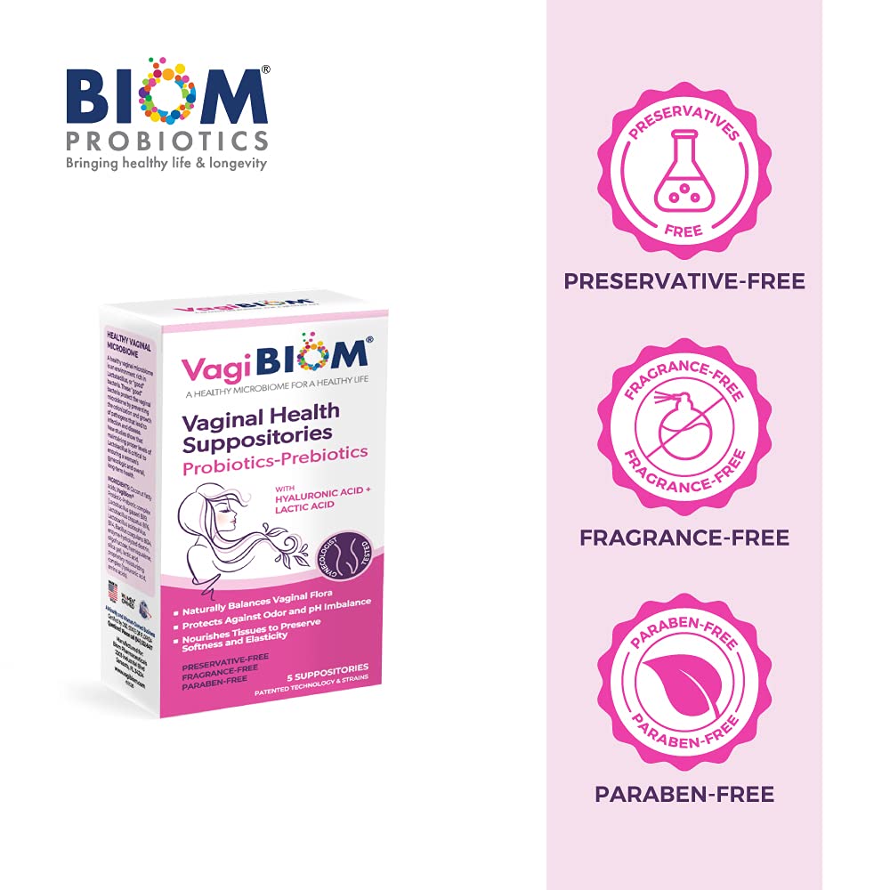 VagiBiom Lactobacillus Suppository: Microbiome Flora balance and Odor Control Regimen VagiBiomBuy Supplements Australia