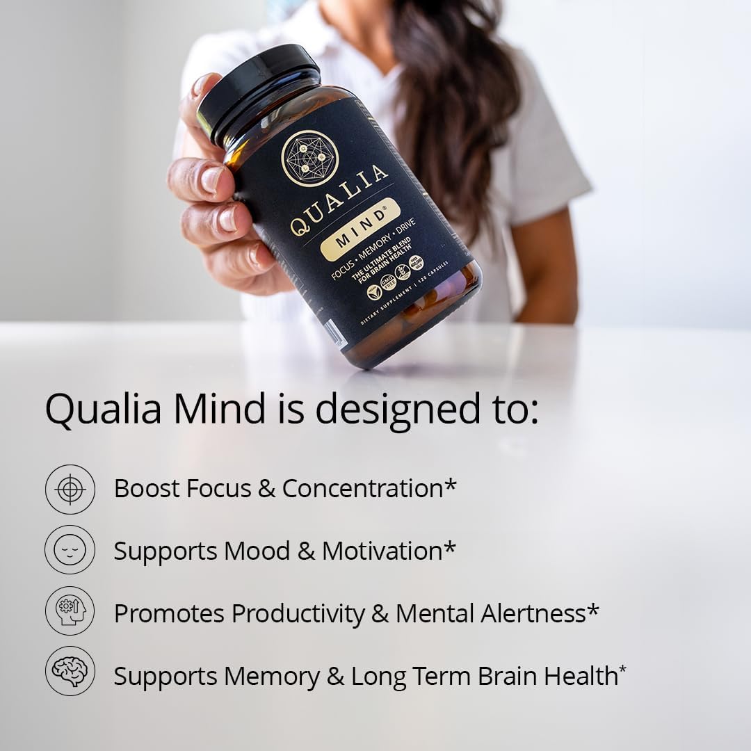 Qualia Mind — Beat Brain Fog | Doctor-Formulated Premium Brain Nourishment | Fuel Focus, Drive & Energy | 32 Ingredients Including Lion’s Mane, Cognizin™️, Ginkgo & More| 2 Week Supply* QUALIA LIFE SCIENCESBuy Supplements Australia