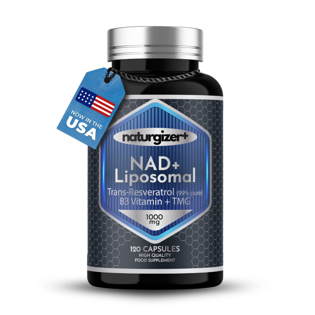 naturgizer+ Liposomal NAD+ Supplement with Resveratrol, TMG & Vitamin B3 | 4-in-1 Healthy Aging & Cellular Energy Support | High Absorption NAD Plus for Men & Women Over 40 | 120 Capsules naturgizer+Buy Supplements Australia
