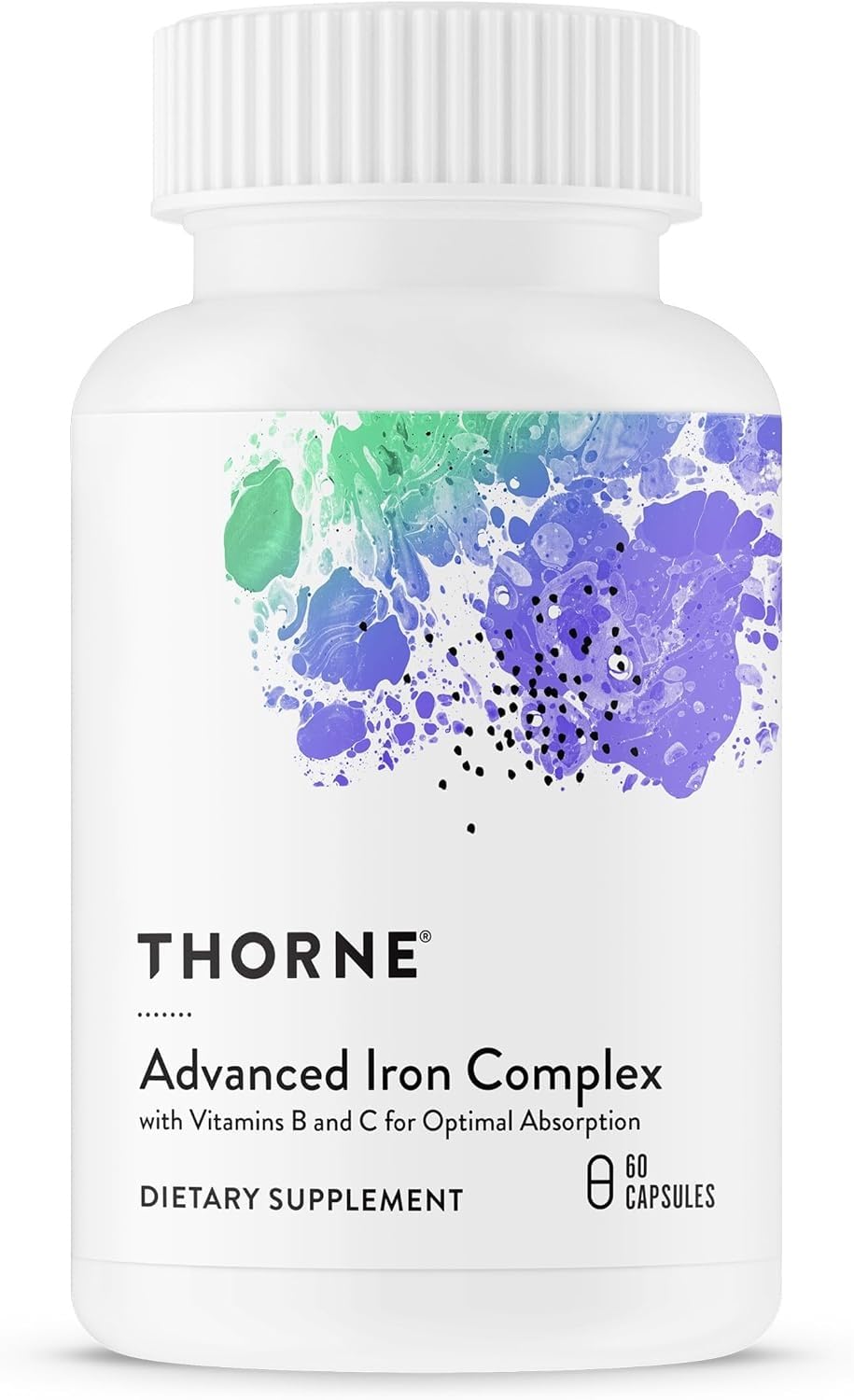 THORNE - Advanced Iron Complex (Formerly Ferrasorb) - Complete Blood Support Formula* - Elemental Iron, Folate, B and C Vitamins for Optimal Absorption - Gluten, Dairy & Soy-Free - 60 Servings THORNEBuy Supplements Australia