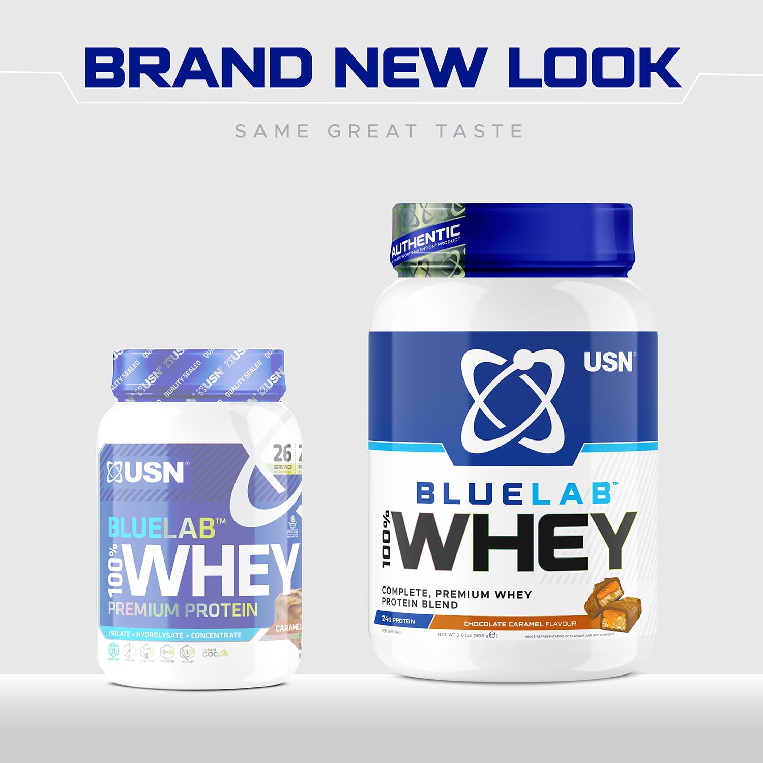 USN Blue Lab Whey Protein Powder: Chocolate Caramel - Whey Protein 908g USNBuy Supplements Australia