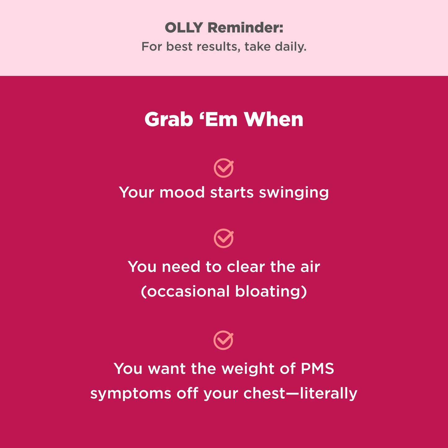 OLLY Period Hero Gummies, PMS Support Supplement,* Chasteberry, Vitamin B6, Calcium, Cran-Raspberry Flavor, 30 Day Supply - 60 Count OLLYBuy Supplements Australia