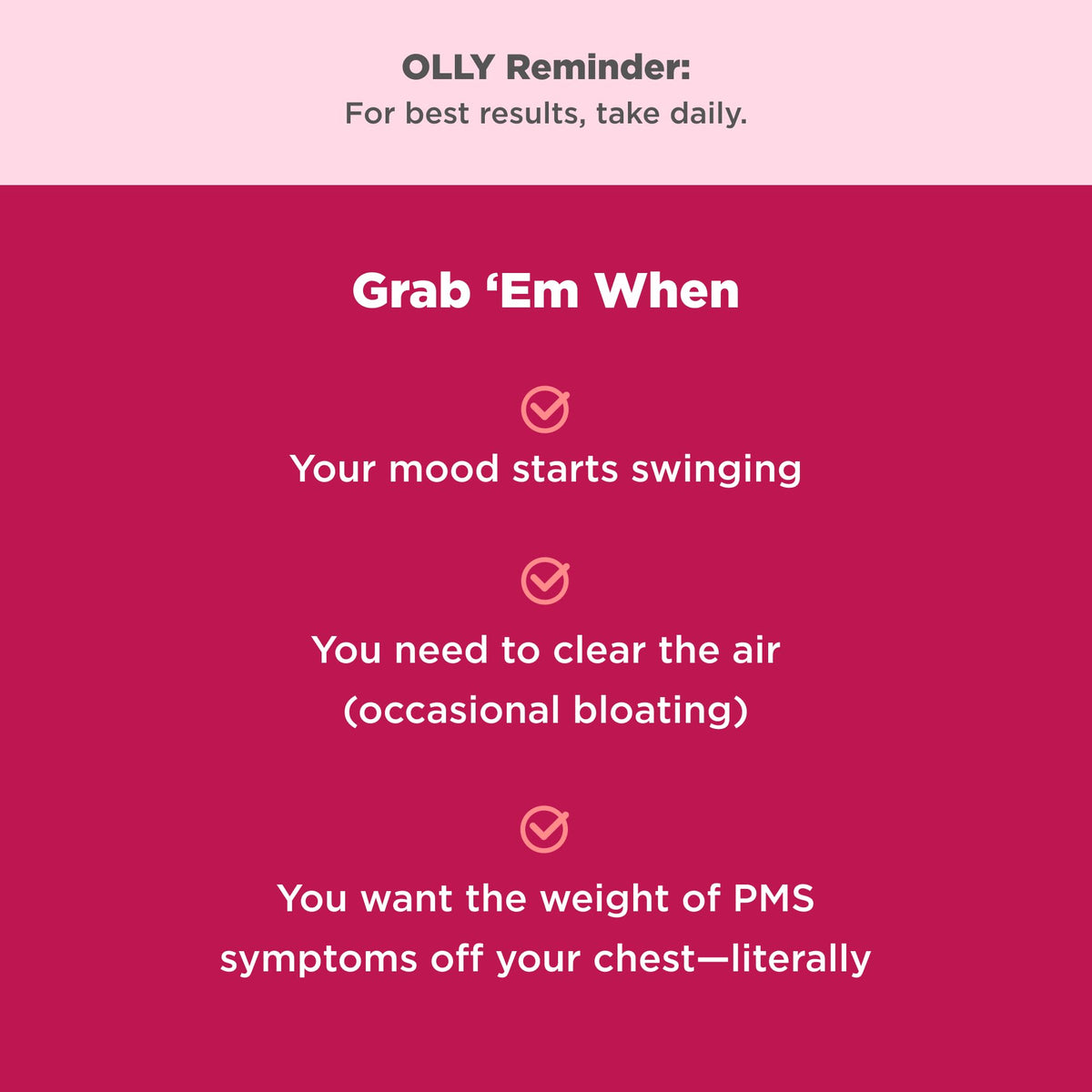 OLLY Period Hero Gummies, PMS Support Supplement,* Chasteberry, Vitamin B6, Calcium, Cran-Raspberry Flavor, 30 Day Supply - 60 Count OLLYBuy Supplements Australia