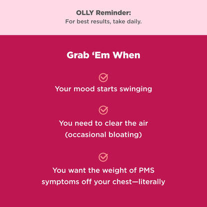 OLLY Period Hero Gummies, PMS Support Supplement,* Chasteberry, Vitamin B6, Calcium, Cran-Raspberry Flavor, 30 Day Supply - 60 Count OLLYBuy Supplements Australia