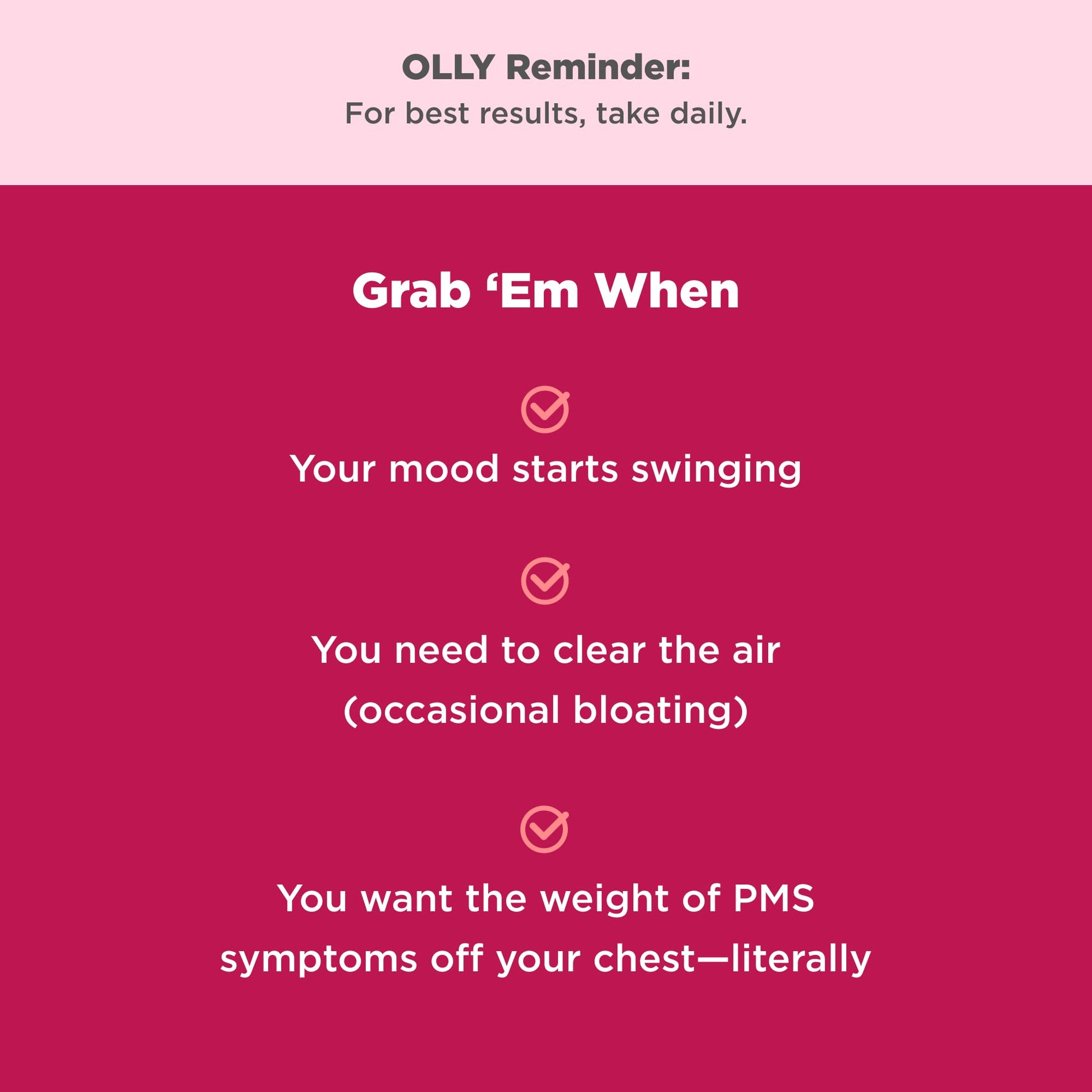 OLLY Period Hero Gummies, PMS Support Supplement,* Chasteberry, Vitamin B6, Calcium, Cran-Raspberry Flavor, 30 Day Supply - 60 Count OLLYBuy Supplements Australia