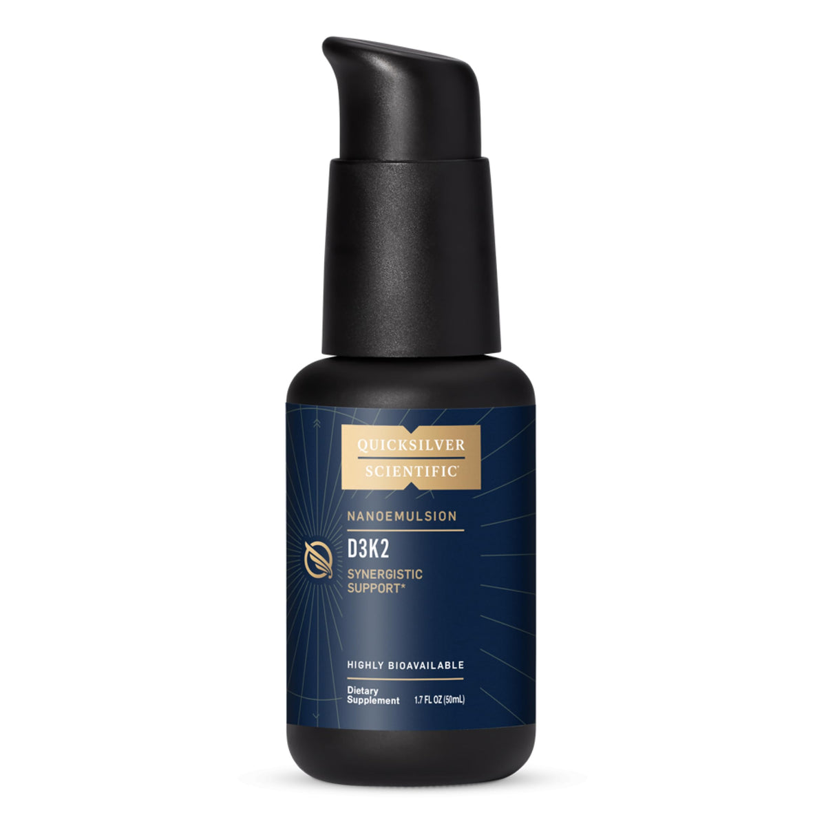 Quicksilver Scientific Nanoemulsified D3K2 - Emulsified Liquid Vitamin D3 + K2 MK7 Liposomal Supplement for Heart, Bone Health + Immune Support - Bioactive 2500IU for Enhanced Absorption (1.7oz/50ml) Quicksilver ScientificBuy Supplements Australia
