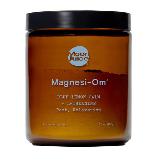 Moon Juice Magnesi-Om Magnesium Powder Supplement - Chelated Magnesium Complex + L-Theanine Blend for Rest, Relaxation & Regularity - Vegan, Non-GMO & No Sugar, Blue Lemon, 4.2 oz, 30 Servings Moon JuiceBuy Supplements Australia