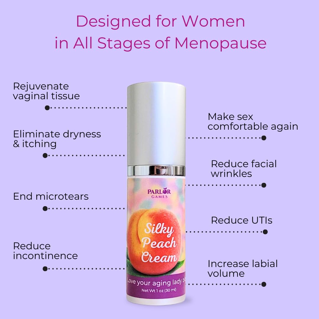 Silky Peach Cream by Parlor Games – Bioidentical Estriol Cream for Women – Menopause Relief for Vaginal Dryness & Vulva Itch – 30ml Bottle (2 Month Supply) Parlor GamesBuy Supplements Australia