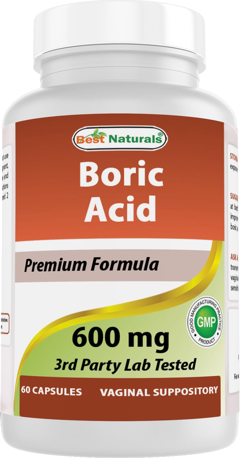 Best Naturals Boric Acid Vaginal Suppositories - Made in USA - USP Medical Grade Fine Powder, Easy Dissolve, Third Party Tested - 60 Count Best NaturalsBuy Supplements Australia